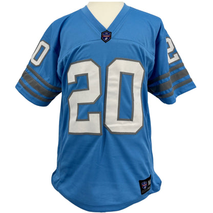 Barry Sanders Jersey Blue Detroit | Unsigned Custom Sewn Stitched