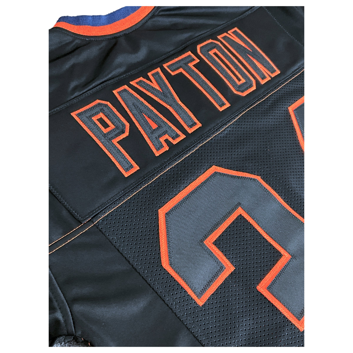 Walter Payton Jersey Black Orange Chicago | Unisex Adult Sizes S-5XL Unsigned Custom Sewn Stitched