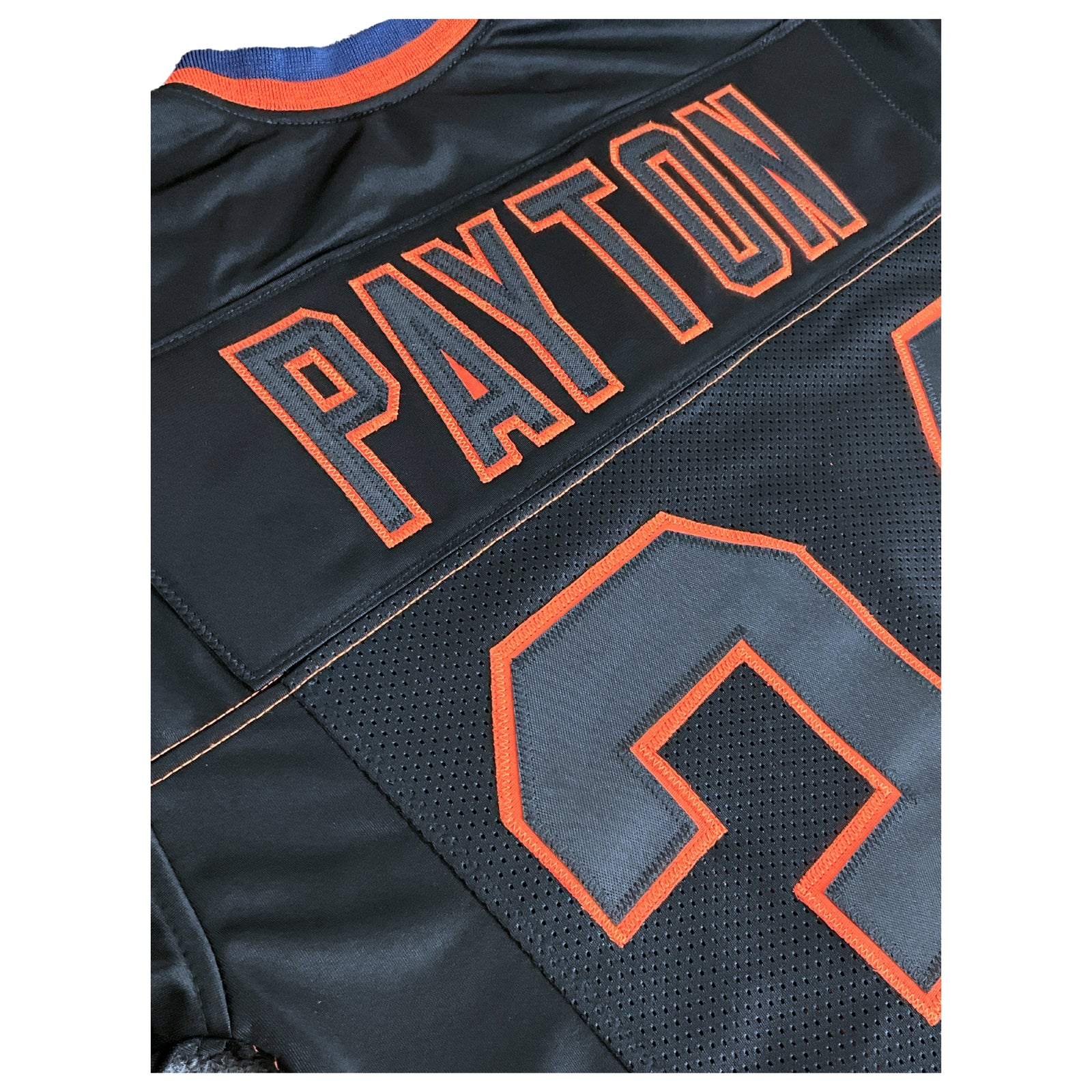 Walter Payton Jersey Black Orange Chicago | Unisex Adult Sizes S-5XL Unsigned Custom Sewn Stitched