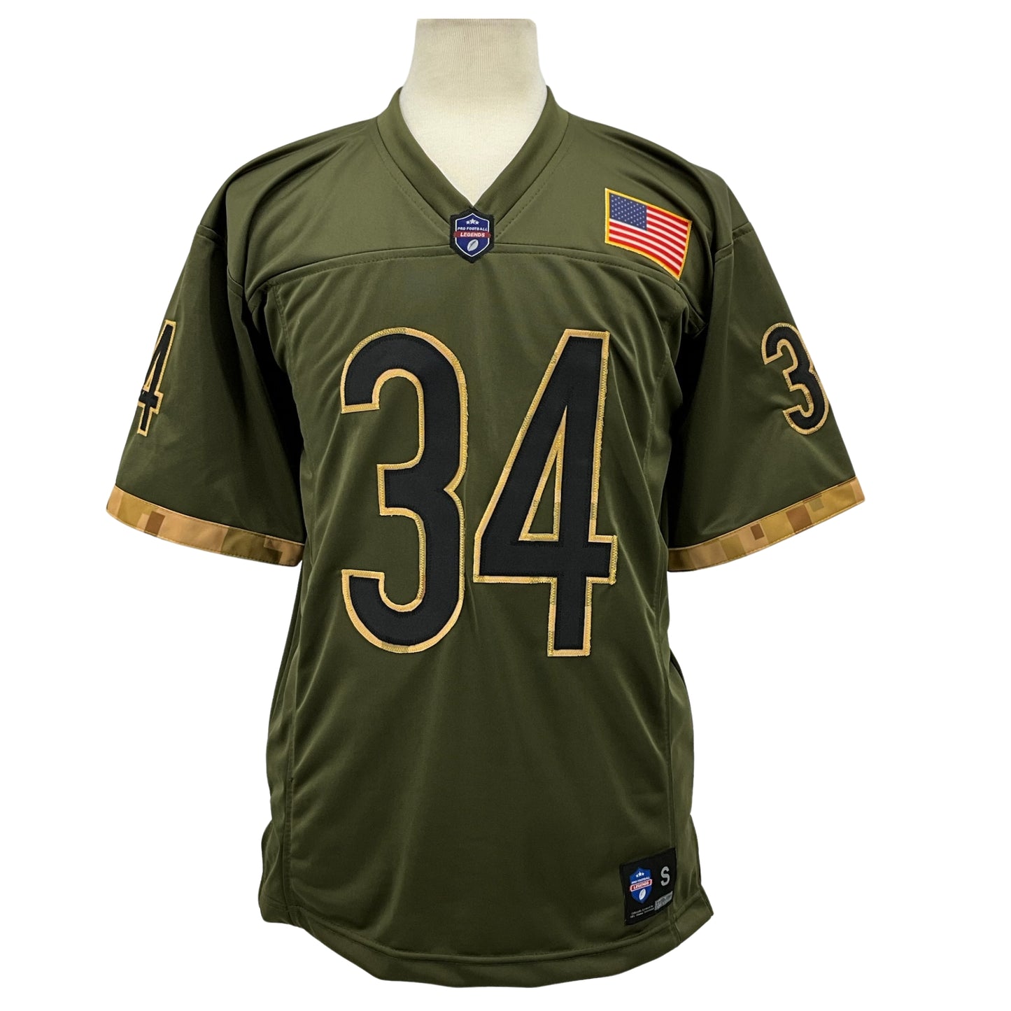 Walter Payton Jersey Olive Camouflage Chicago | S-5XL Unsigned Custom Sewn Stitched