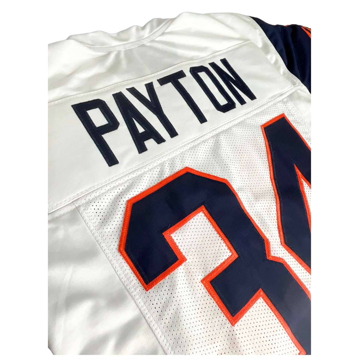 Walter Payton Jersey White and Navy Blue Chicago | Unisex Adult Sizes S-5XL Unsigned Custom Sewn Stitched