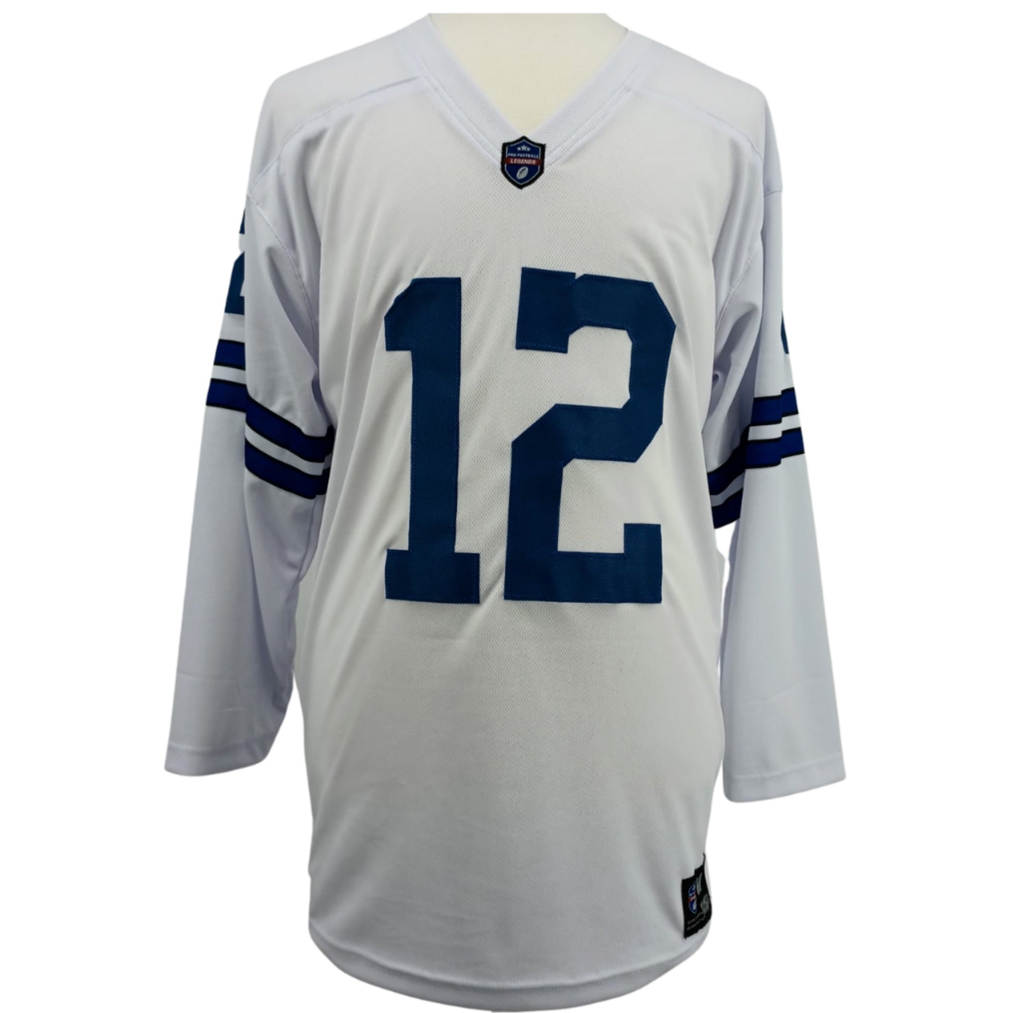 Roger Staubach Jersey L/S White Dallas M-5XL Custom Sewn Stitched