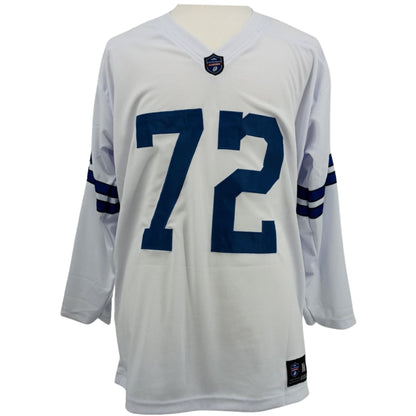 Ed "Too Tall" Jones Jersey L/S White Dallas M-5XL Custom Sewn Stitched