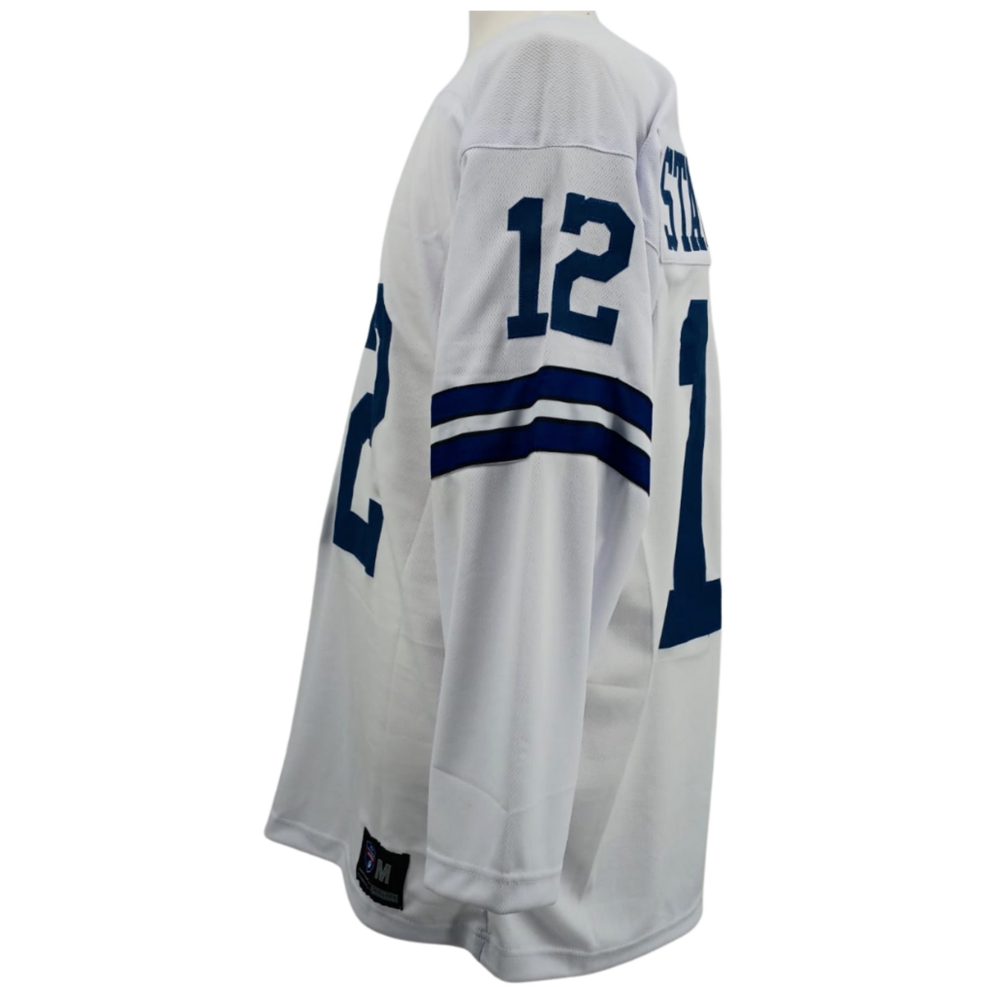 Roger Staubach Jersey L/S White Dallas M-5XL Custom Sewn Stitched