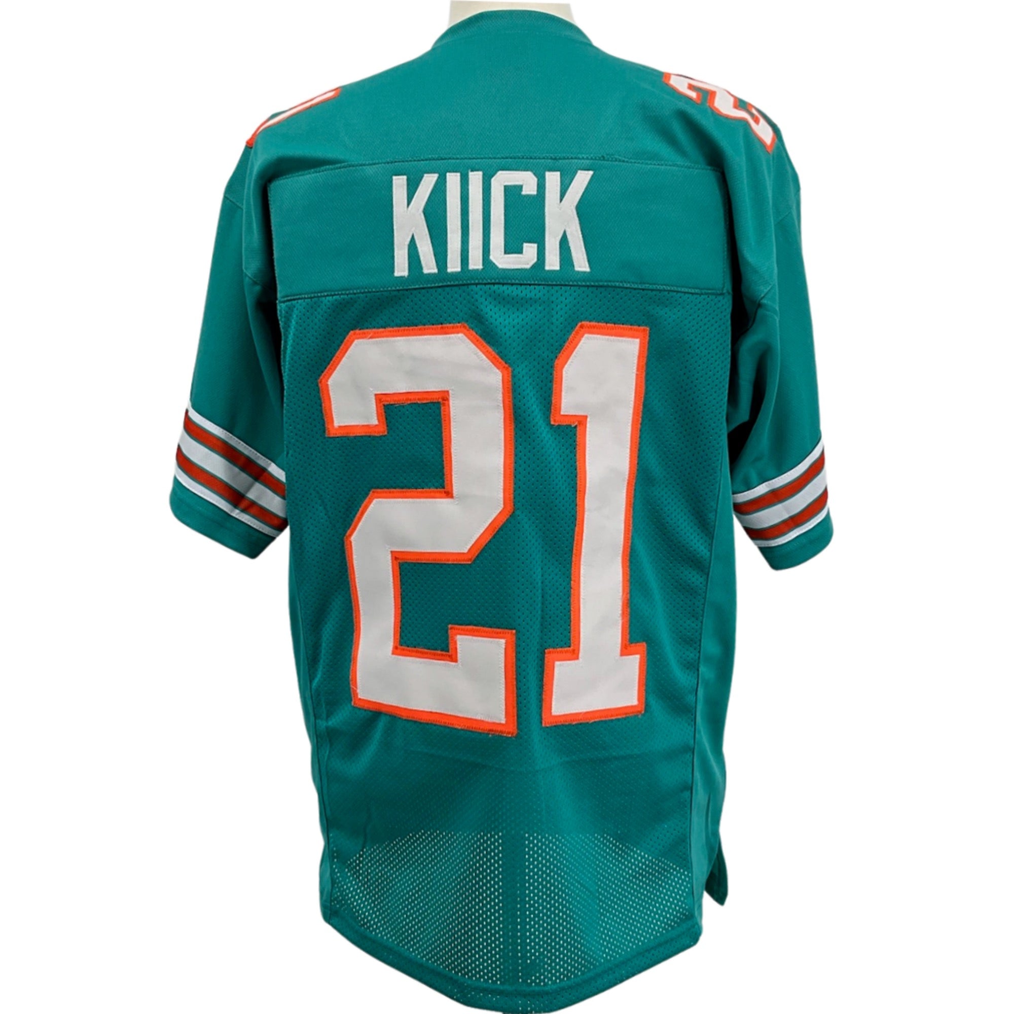 Jim Kiick Jersey Aqua Miami M-5XL Custom Sewn Stitched