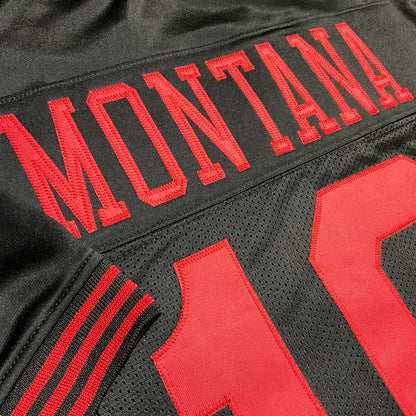 Joe Montana Jersey Black San Francisco | S-5XL Unsigned Custom Sewn Stitched