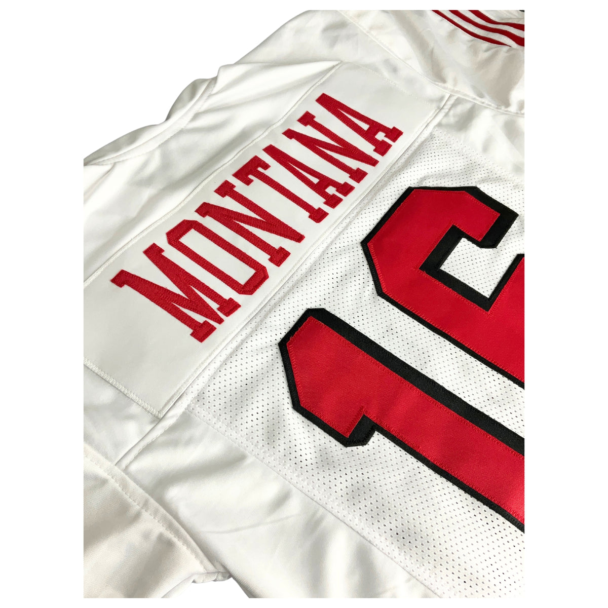 Joe Montana Jersey White Drop Shadow San Francisco | Unisex Adult Sizes S-5XL Unsigned Custom Sewn Stitched