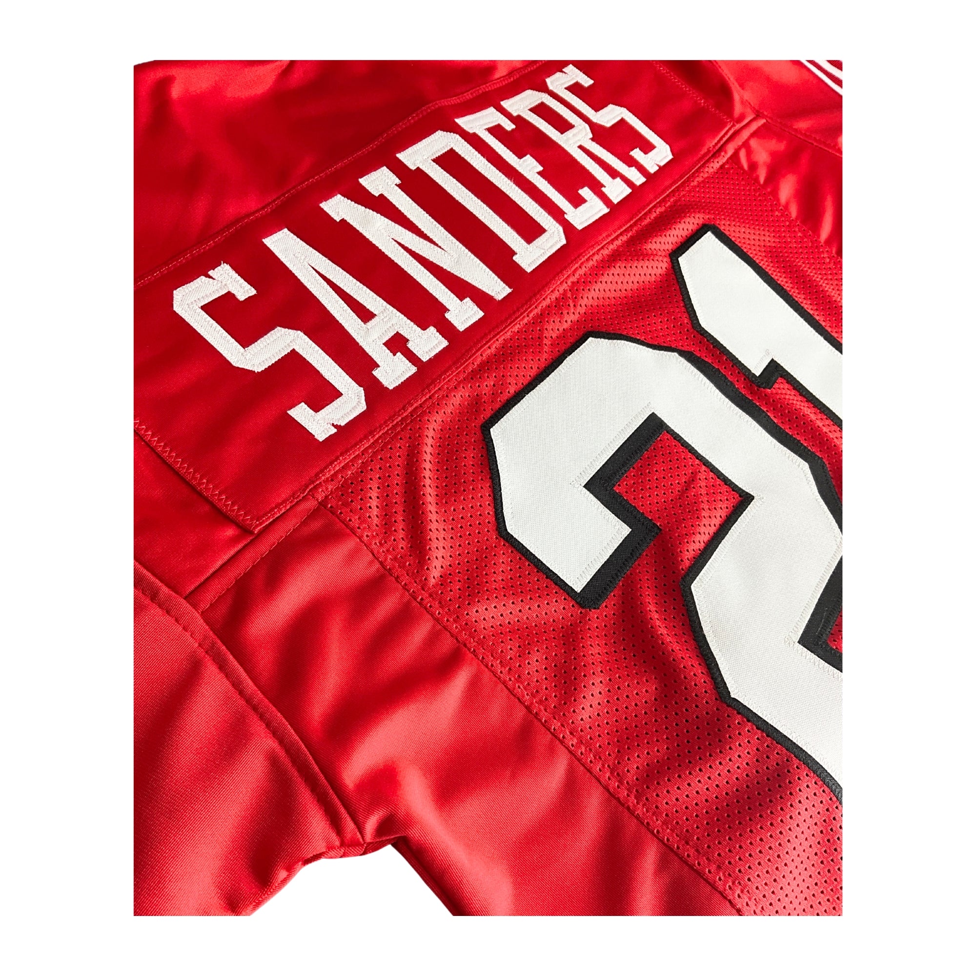 Deion Sanders Jersey Red w/ Drop Shadow San Francisco | Unisex Adult Sizes S-5XL Unsigned Custom Sewn Stitched