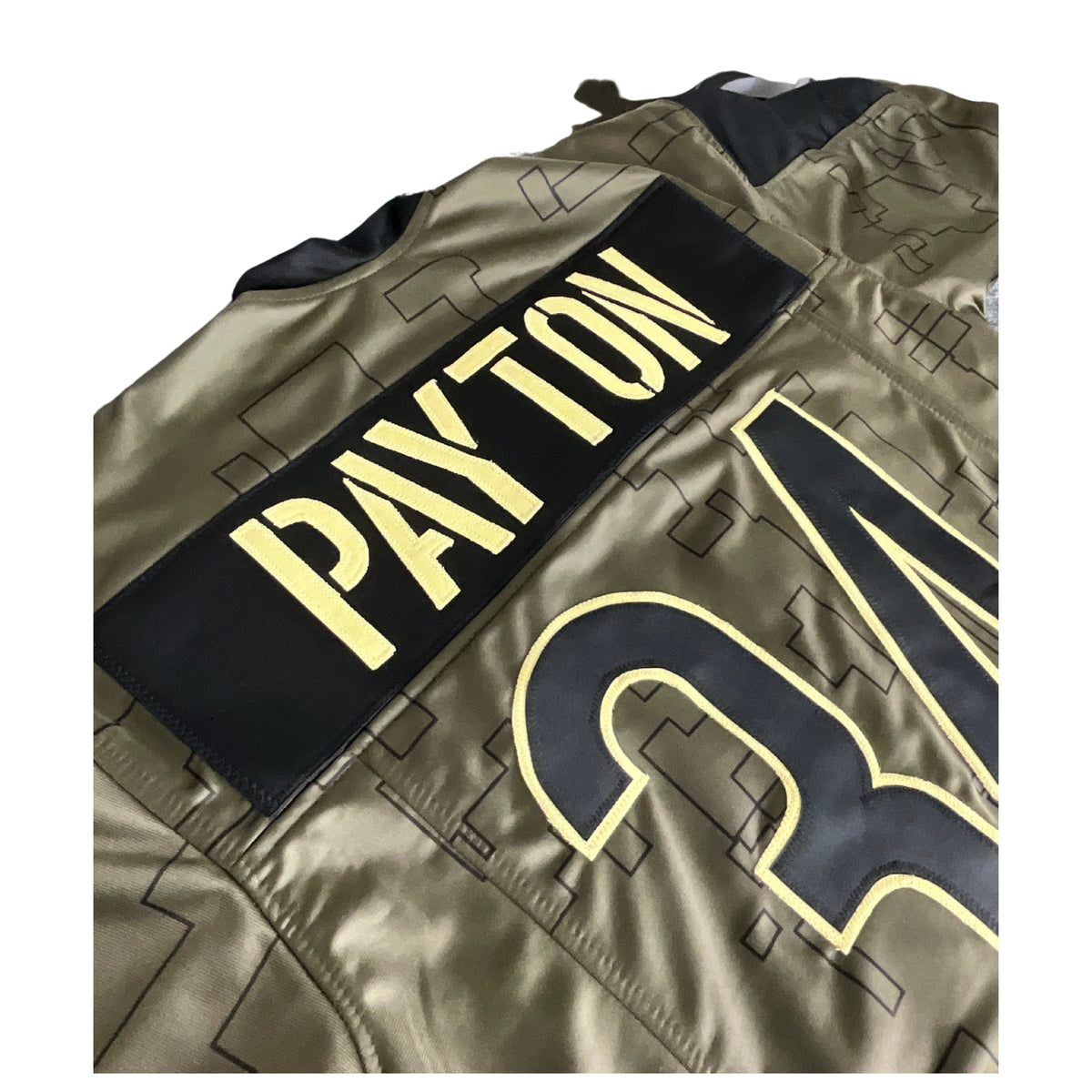 Walter Payton Jersey Olive Name Plate Camo Chicago | Unisex Adult Sizes S-5XL Unsigned Sewn Stitched