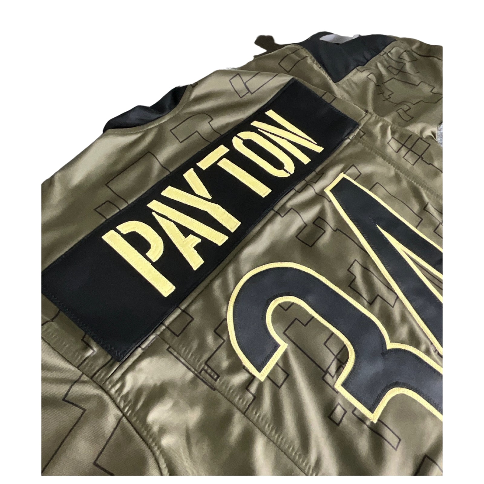 Walter Payton Jersey Olive Name Plate Camo Chicago | Unisex Adult Sizes S-5XL Unsigned Sewn Stitched