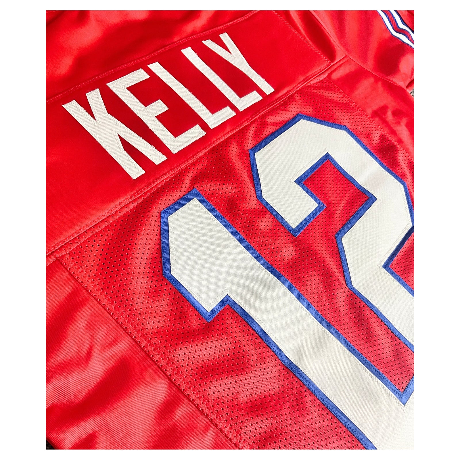Jim Kelly Jersey Red Buffalo | Unisex Adult Sizes S-5XL Unsigned Custom Sewn Stitched