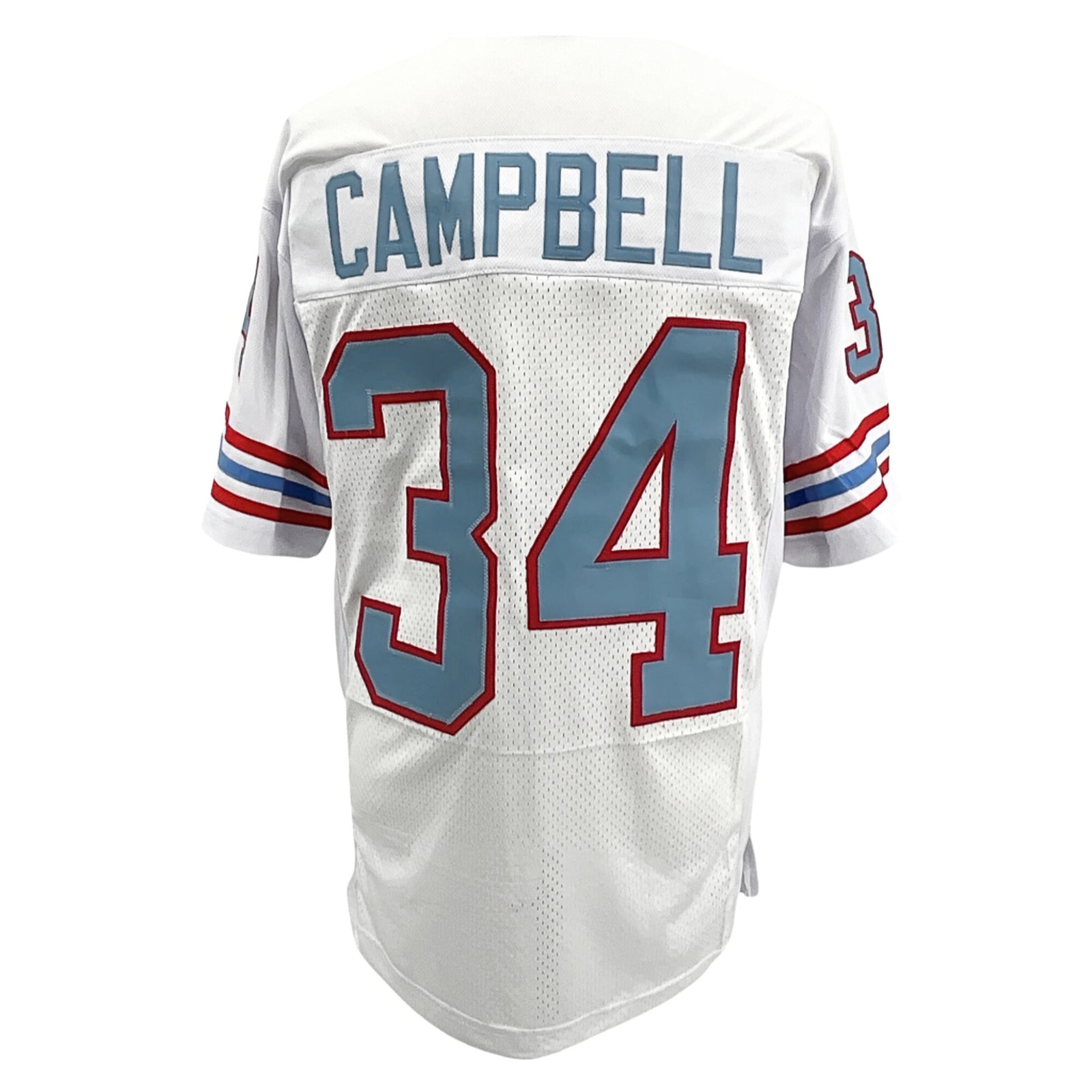 Earl Campbell Jersey White Houston | Unisex Adult Sizes S-5XL Unsigned Custom Sewn Stitched