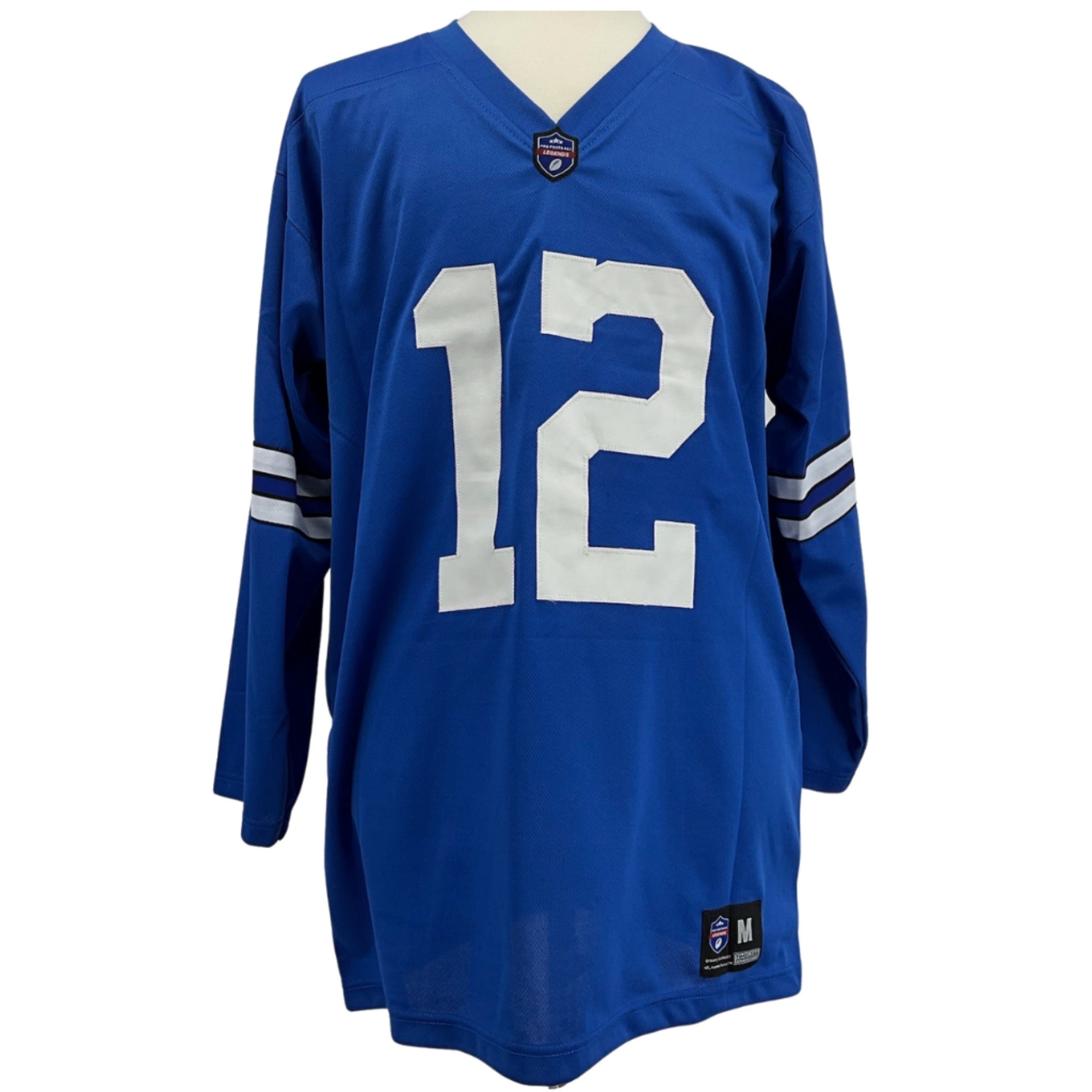 Roger Staubach Jersey L/S Blue Dallas M-5XL Custom Sewn Stitched