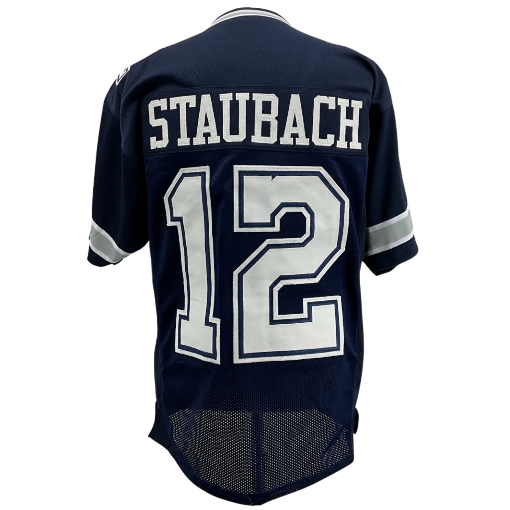 Roger Staubach Jersey Navy Blue Dallas | Unisex Adult Sizes S-5XL Unsigned Custom Sewn Stitched