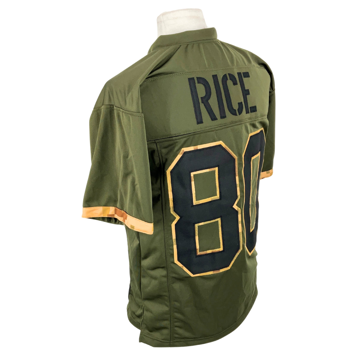 Jerry Rice Jersey Olive Camouflage San Francisco | Unisex Adult Sizes S-5XL Unsigned Sewn Stitched