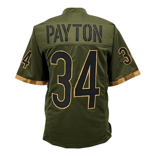 Walter Payton Jersey Olive Camouflage Chicago | S-5XL Unsigned Custom Sewn Stitched