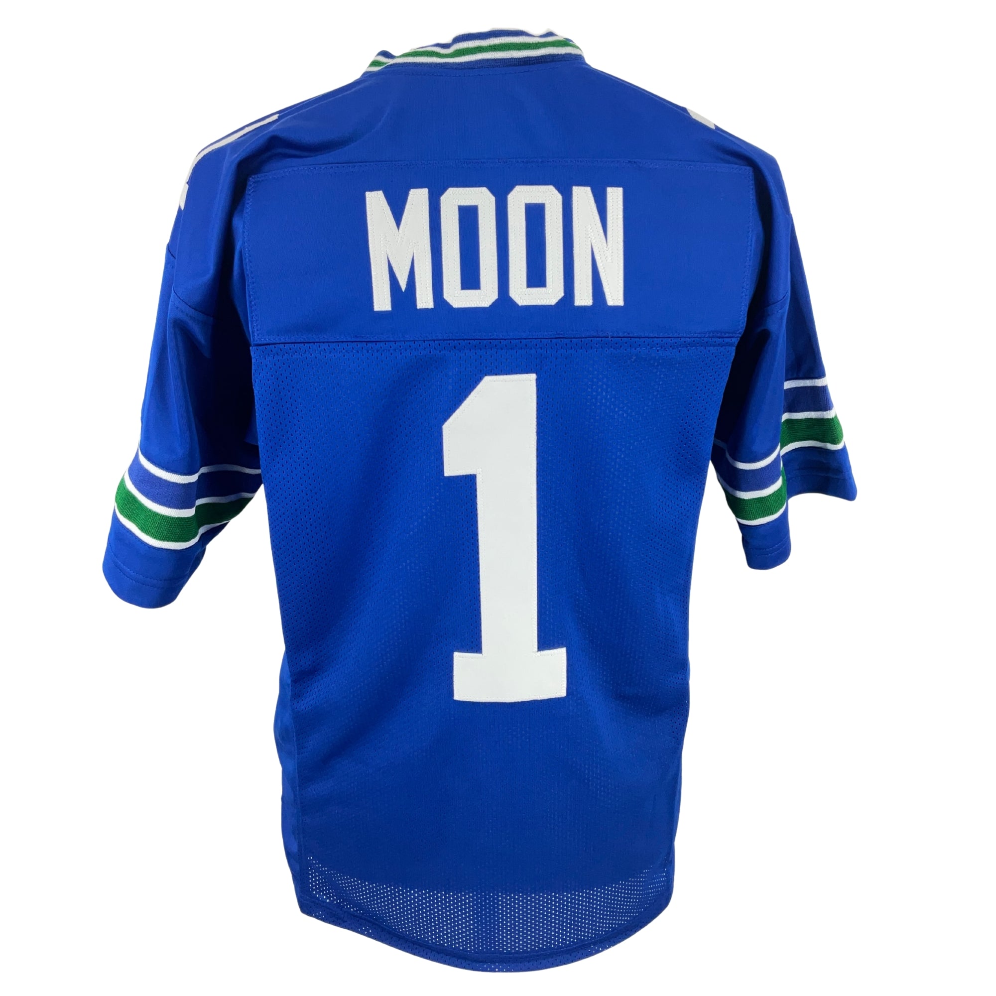 Warren Moon Jersey Blue Seattle | Unisex Adult Sizes S-5XL Unsigned Custom Sewn Stitched