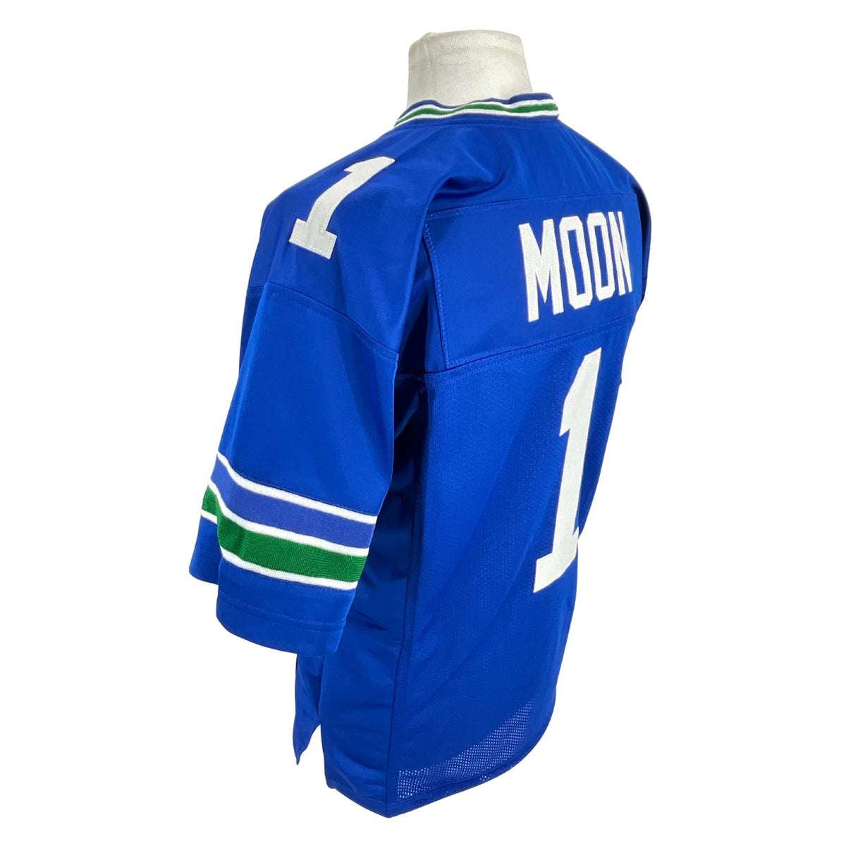 Warren Moon Jersey Blue Seattle | Unisex Adult Sizes S-5XL Unsigned Custom Sewn Stitched
