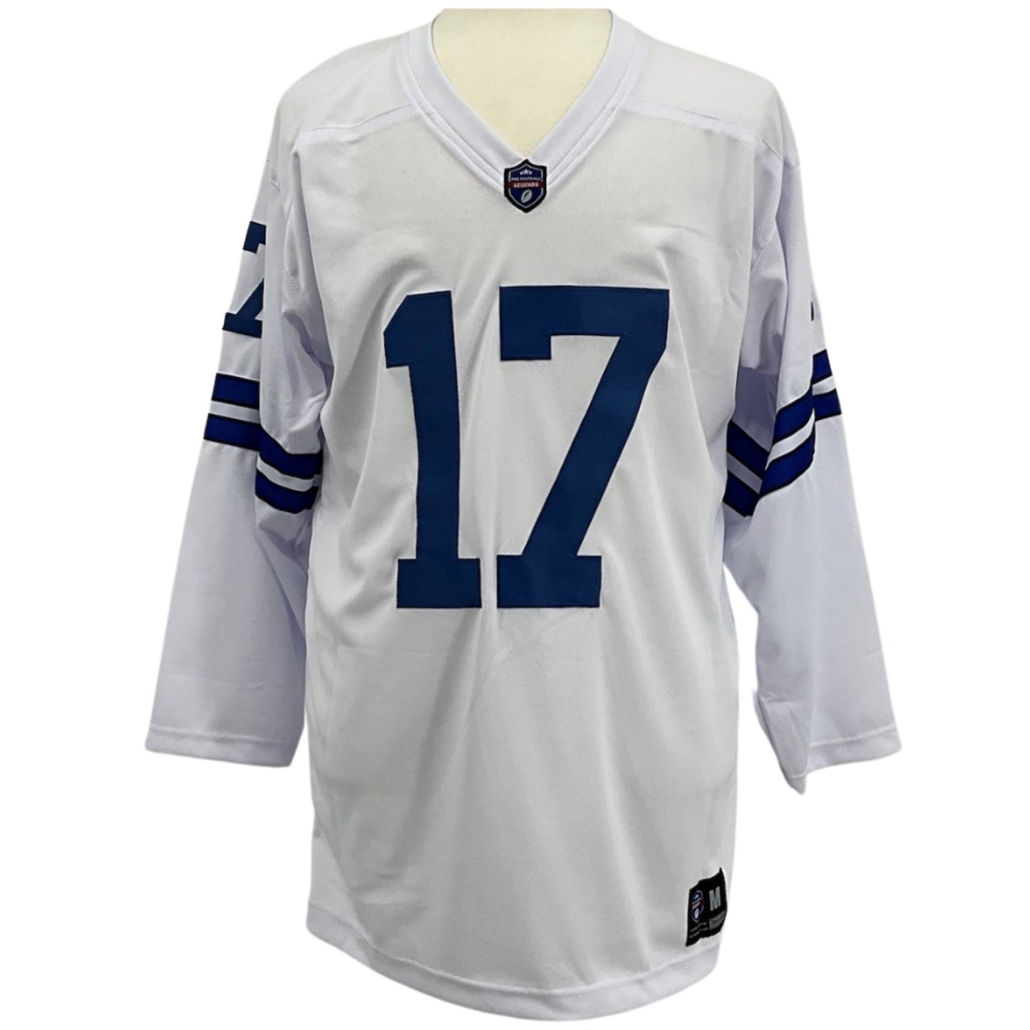 Don Meredith Jersey L/S White Dallas M-5XL Custom Sewn Stitched