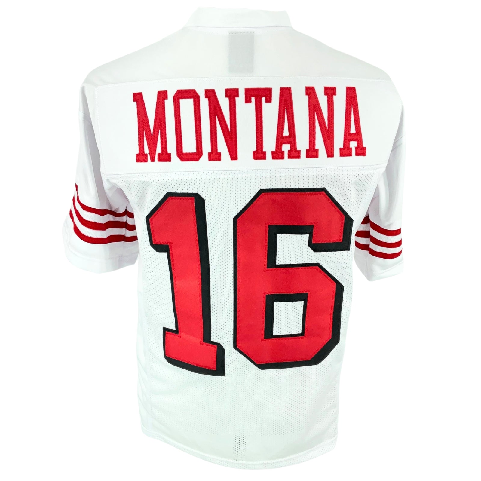 Joe Montana Jersey White Drop Shadow San Francisco | Unisex Adult Sizes S-5XL Unsigned Custom Sewn Stitched