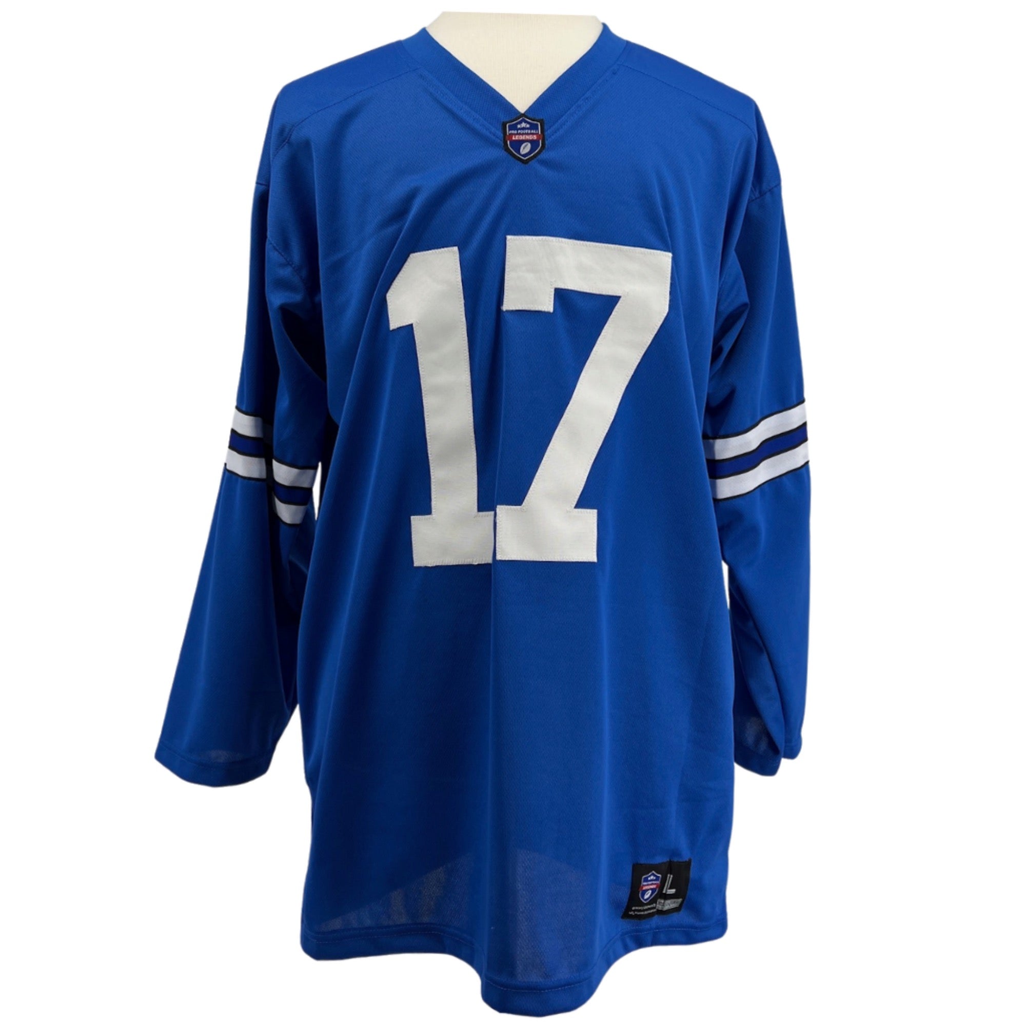 Don Meredith Jersey L/S Blue Dallas M-5XL Custom Sewn Stitched