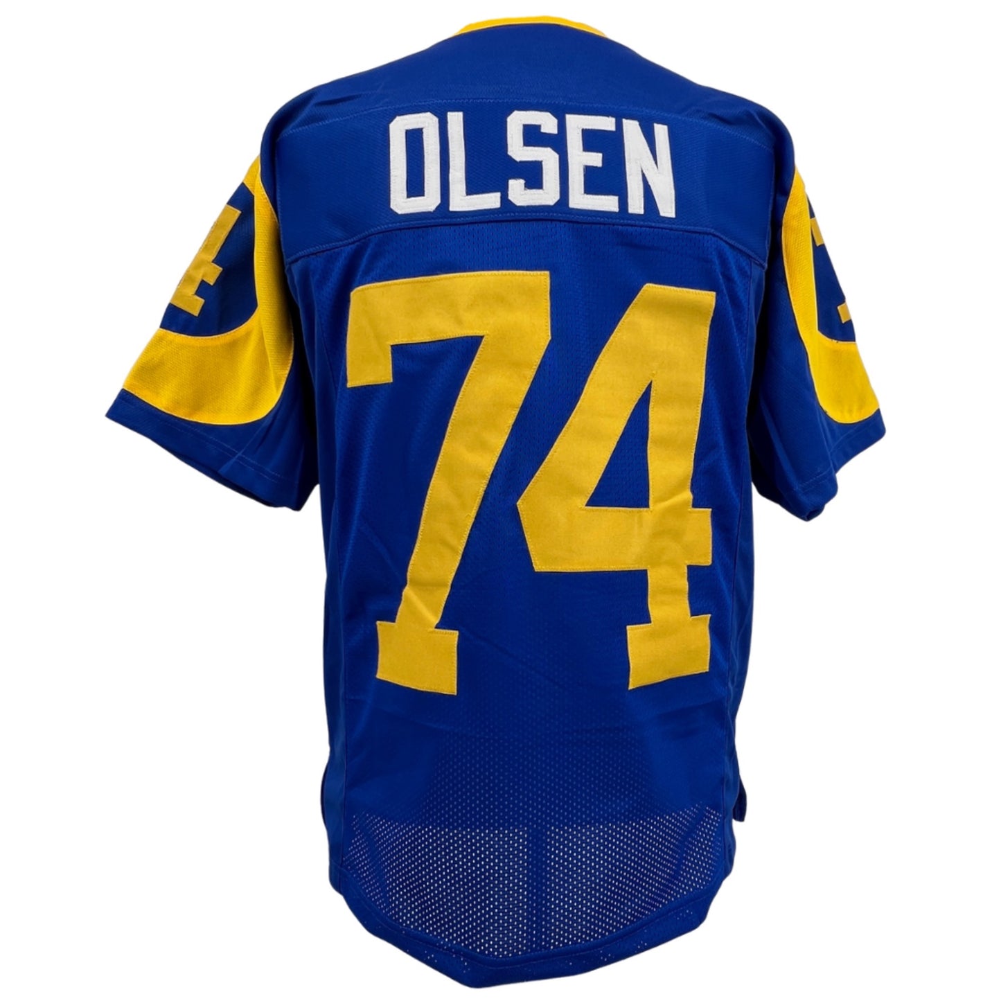 Merlin Olsen Jersey Blue Los Angeles | Adult Unisex S-5XL Unsigned Custom Sewn Stitched