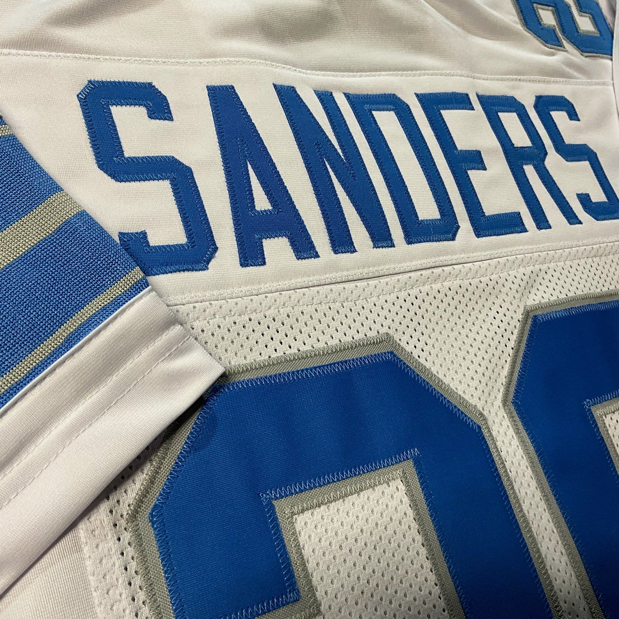 Barry Sanders Jersey White Detroit | S-5XL Unsigned Custom Sewn Stitched