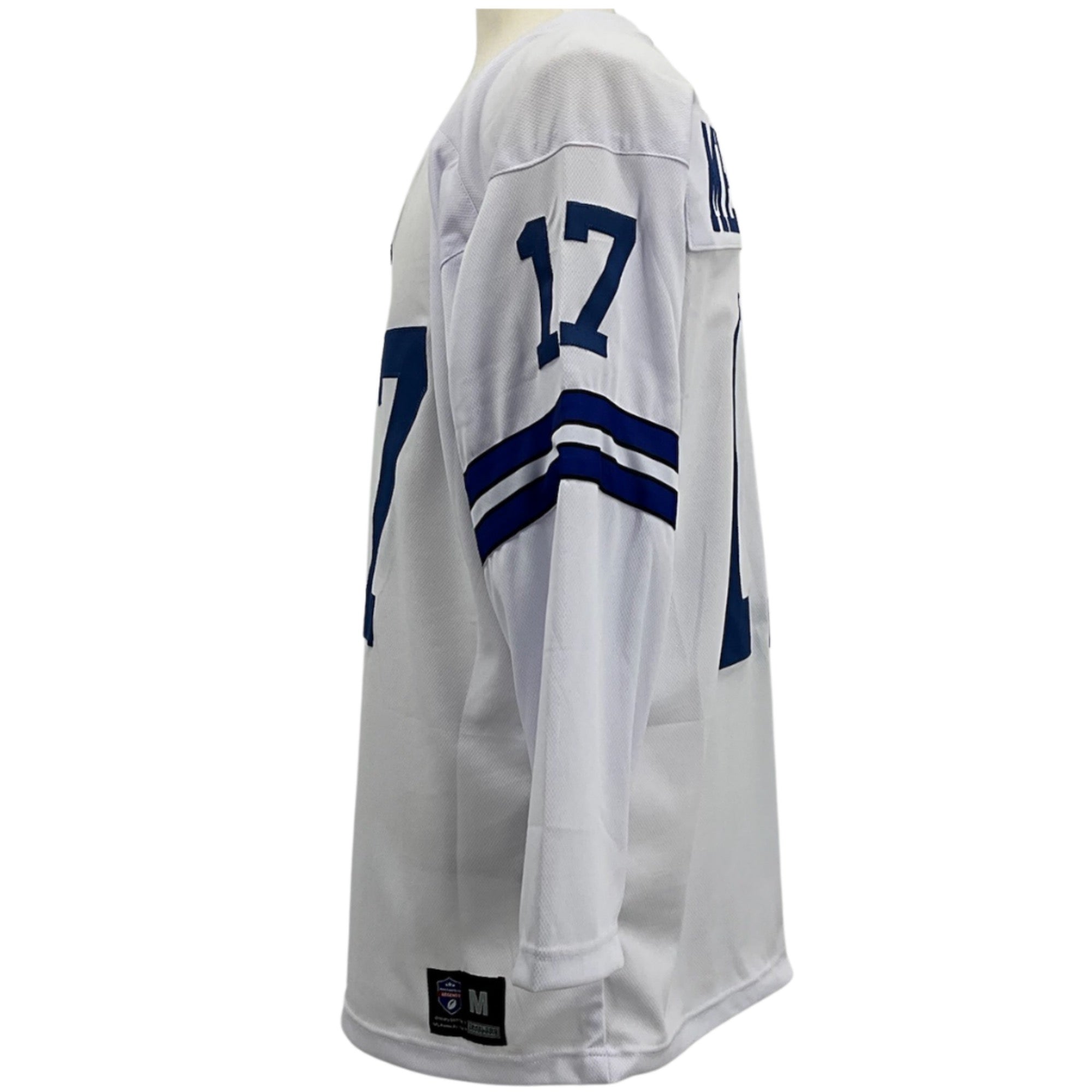 Don Meredith Jersey L/S White Dallas M-5XL Custom Sewn Stitched