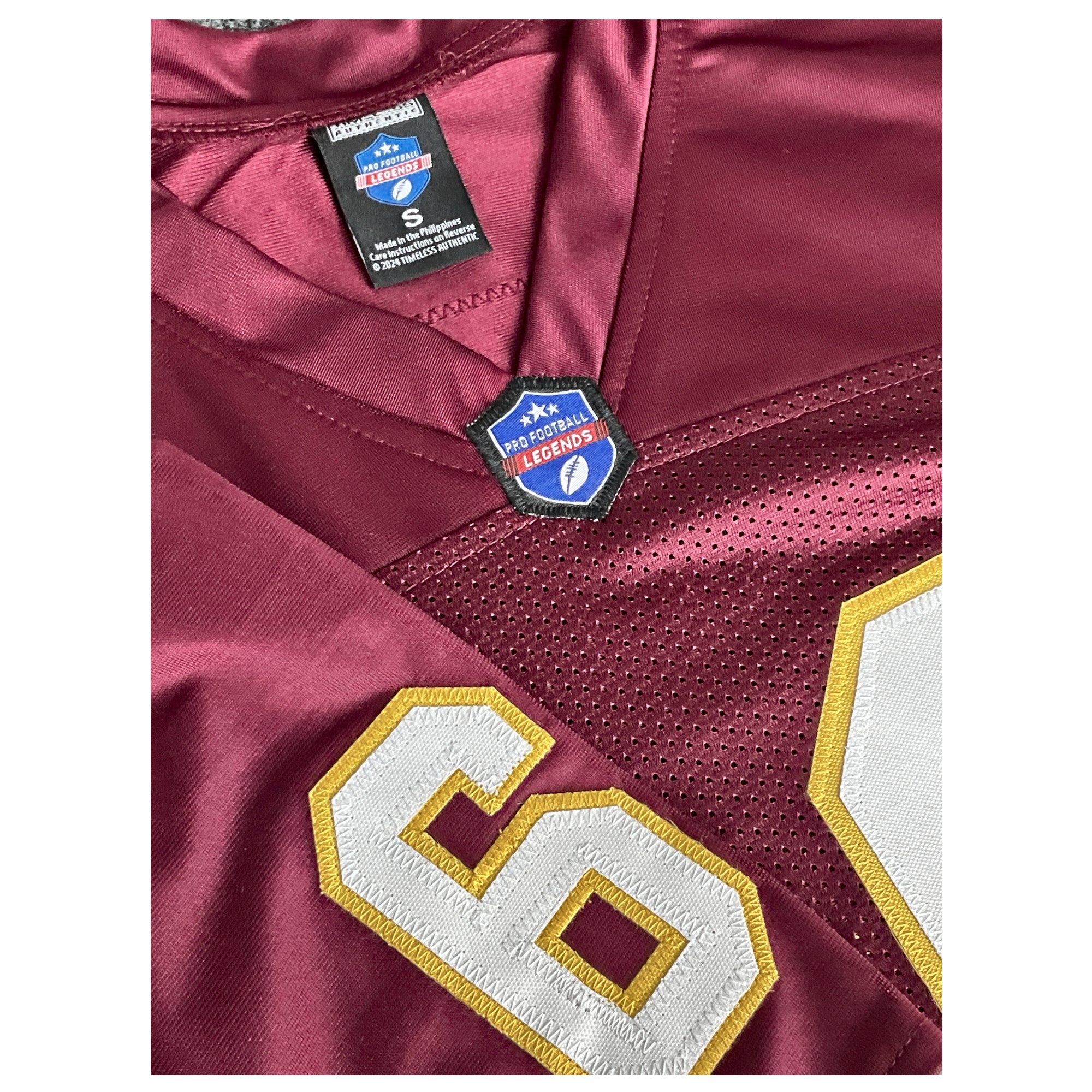 Russ Grimm Jersey Burgundy Washington | Unisex Adult Sizes S-5XL Unsigned Custom Sewn Stitched