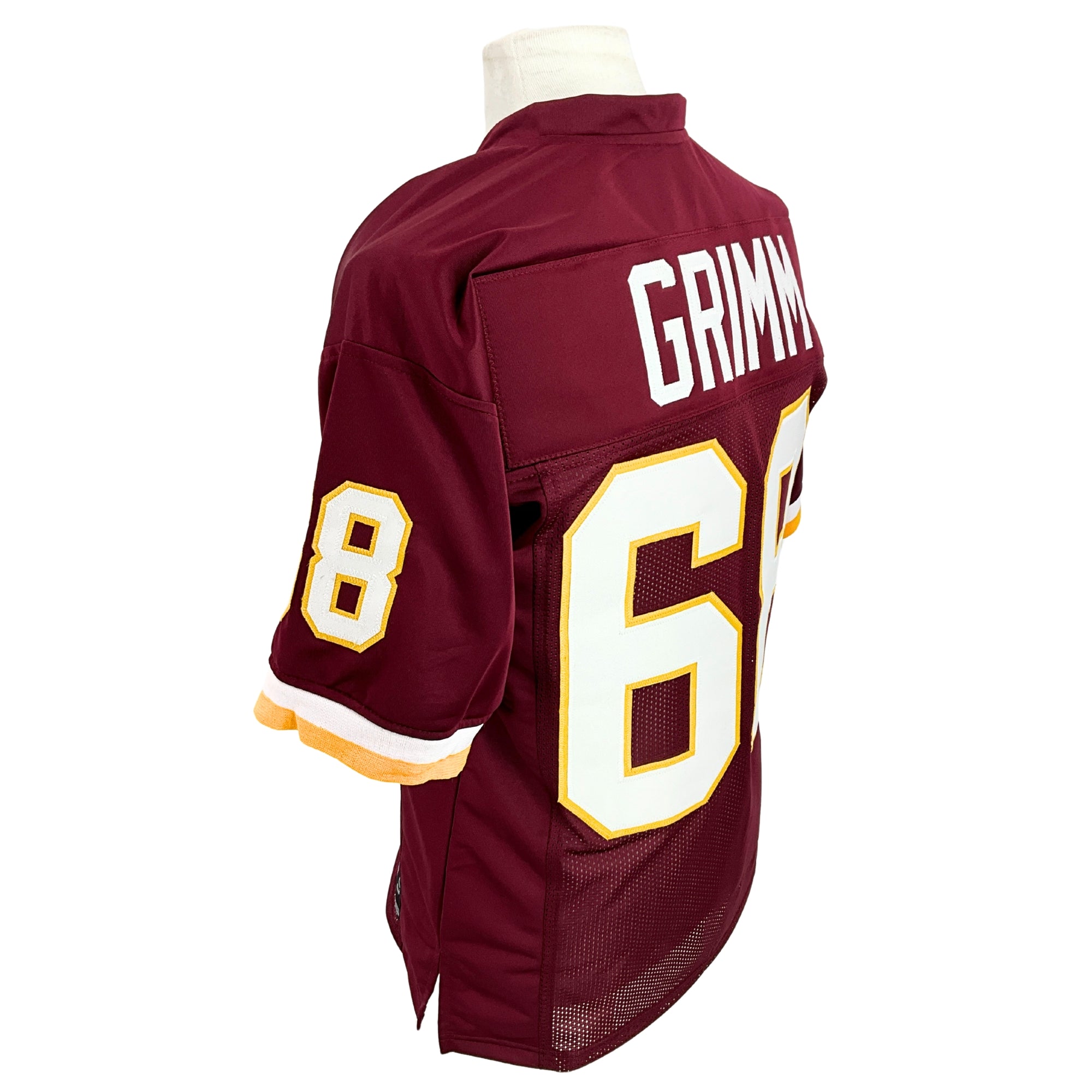 Russ Grimm Jersey Burgundy Washington | Unisex Adult Sizes S-5XL Unsigned Custom Sewn Stitched