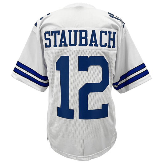 Roger Staubach Jersey White Dallas | Unisex Adult Sizes S-5XL Unsigned Custom Sewn Stitched