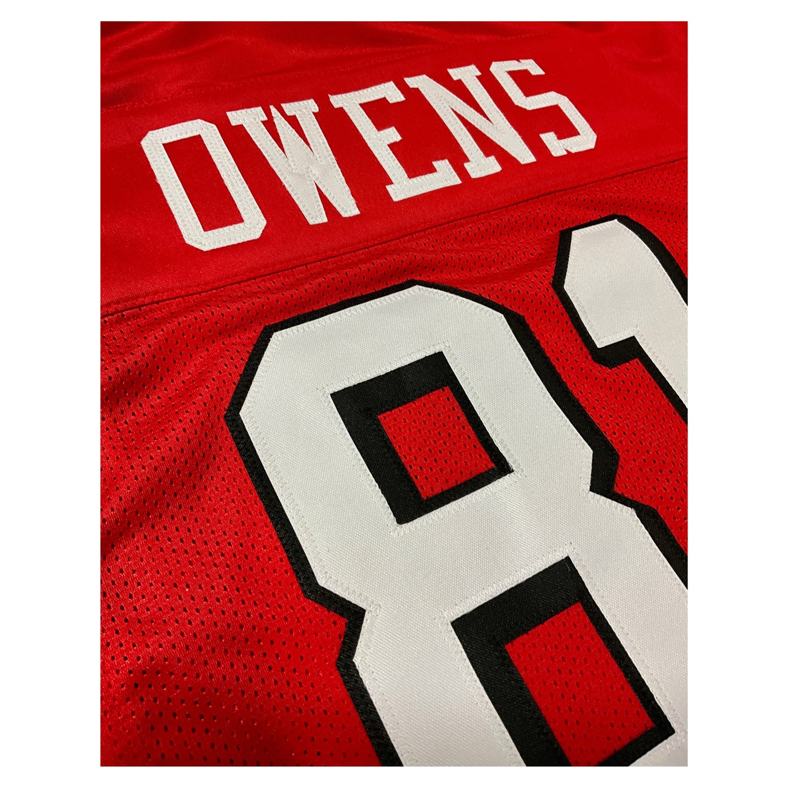 Terrell Owens Jersey Red Drop Shadow San Francisco | Unisex Adult Sizes S-5XL Unsigned Custom Sewn Stitched