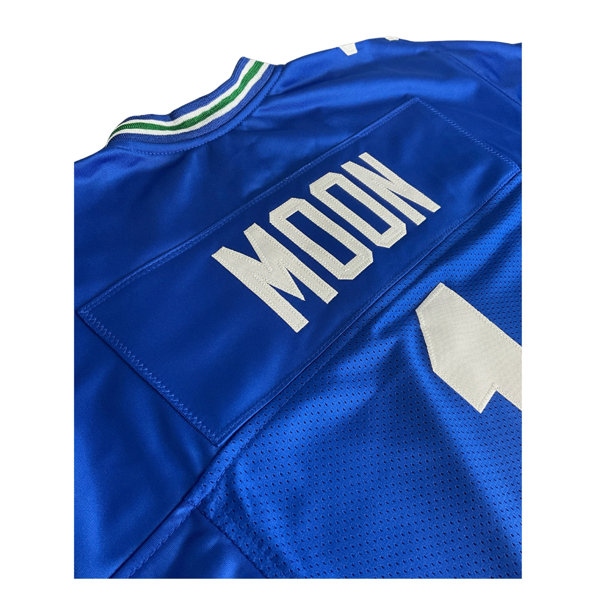 Warren Moon Jersey Blue Seattle | Unisex Adult Sizes S-5XL Unsigned Custom Sewn Stitched