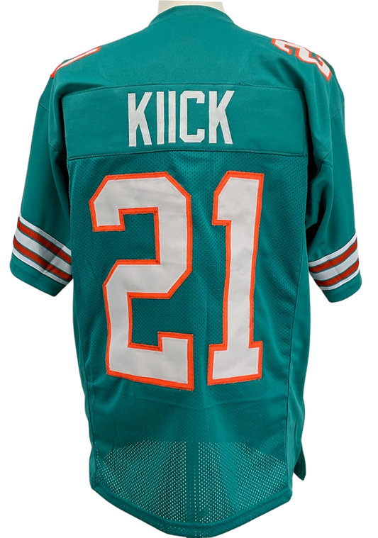 WRONG SKU - JIM KIICK Miami Dolphins AQUA Jersey - M-5XL Unsigned Custom Sewn Stitched