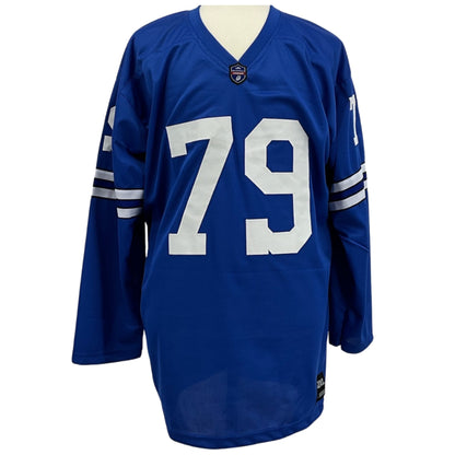 Harvey Martin Jersey L/S Blue Dallas M-5XL Custom Sewn Stitched