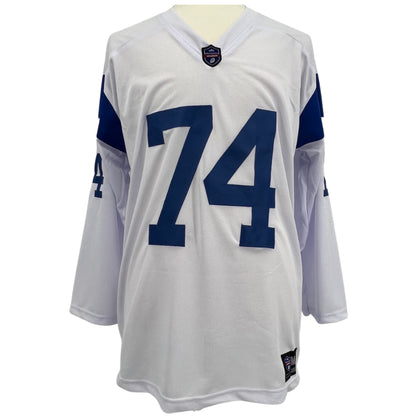 Merlin Olsen Jersey L/S White Los Angeles M-5XL Custom Sewn Stitch