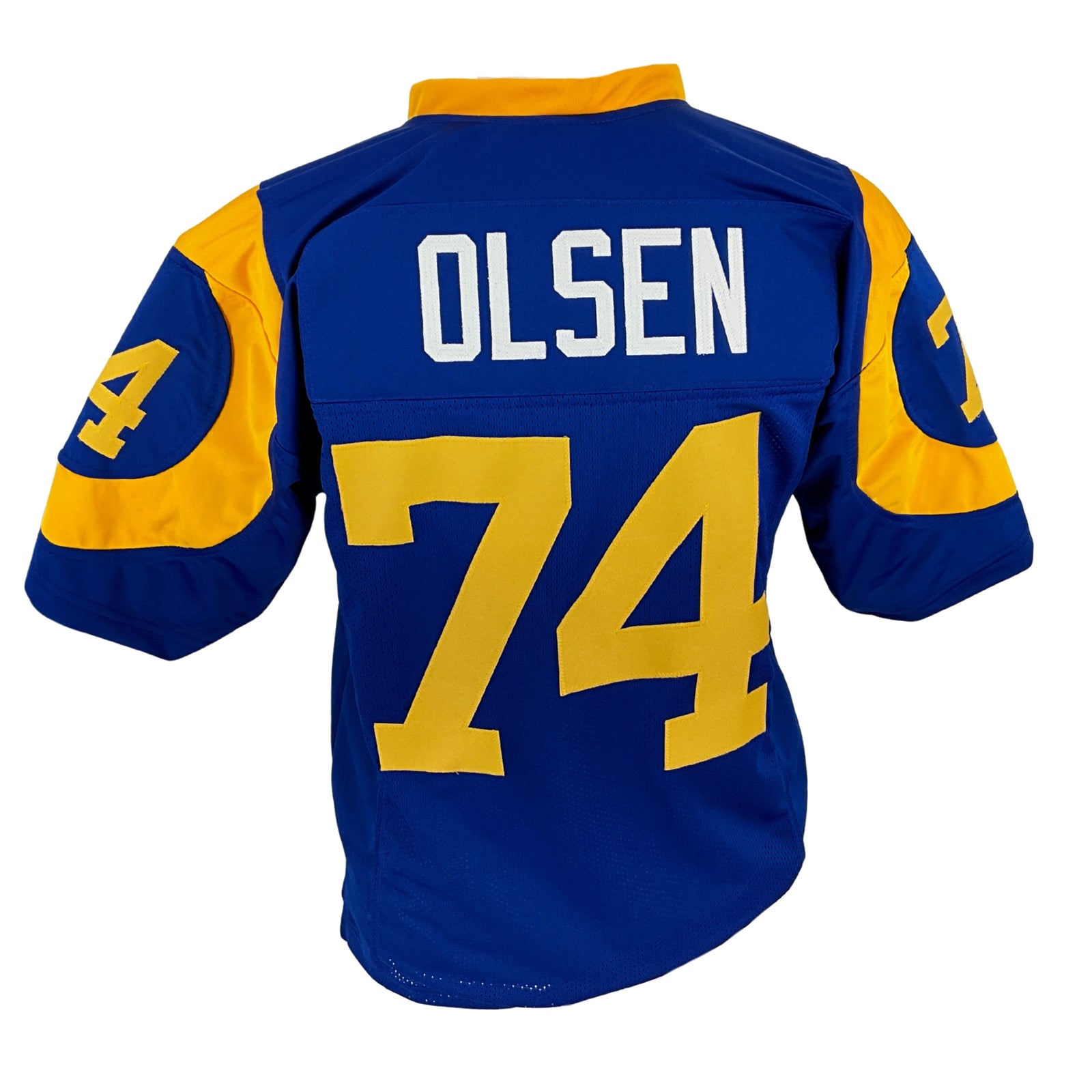 Merlin Olsen Jersey Blue Los Angeles | Adult Unisex S-5XL Unsigned Custom Sewn Stitched