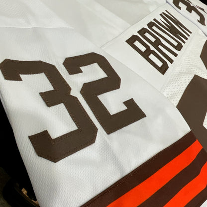 Jim Brown Jersey White Cleveland | Unisex Adult Sizes S-5XL Unsigned Custom Sewn Stitched