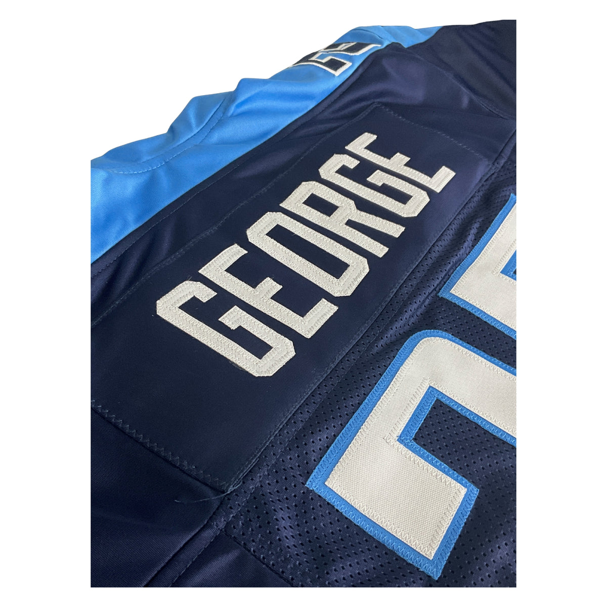 Eddie George Jersey Navy Blue Tennessee | Unisex Adult Sizes S-5XL Unsigned Custom Sewn Stitched