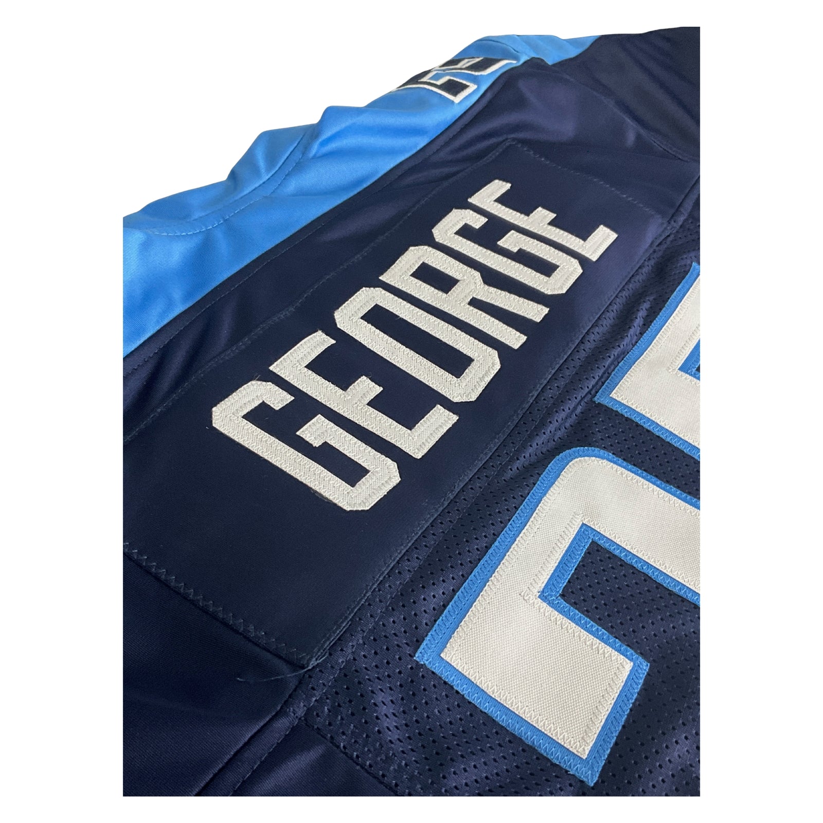 Eddie George Jersey Navy Blue Tennessee | Unisex Adult Sizes S-5XL Unsigned Custom Sewn Stitched