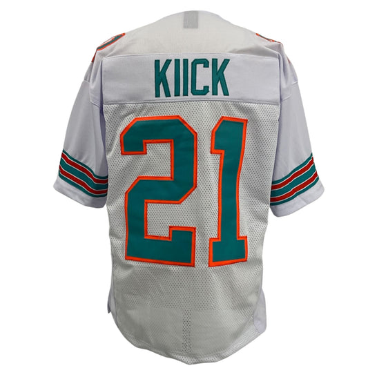 Jim Kiick Jersey White Miami M-5XL Custom Sewn Stitched