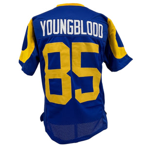 JACK YOUNGBLOOD Los Angeles Rams Blue Jersey M-5XL Unsigned Custom Sewn Stitched