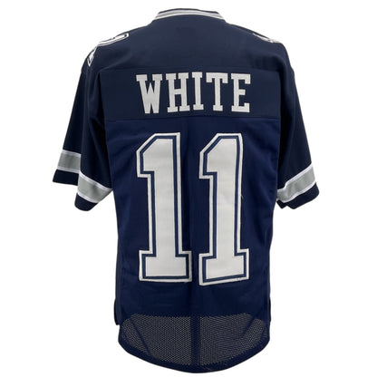 Danny White Jersey Navy Blue Dallas M-5XL Custom Sewn Stitched