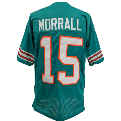 Earl Morrall Jersey Aqua Miami M-5XL Custom Sewn Stitched