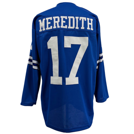 Don Meredith Jersey L/S Blue Dallas M-5XL Custom Sewn Stitched