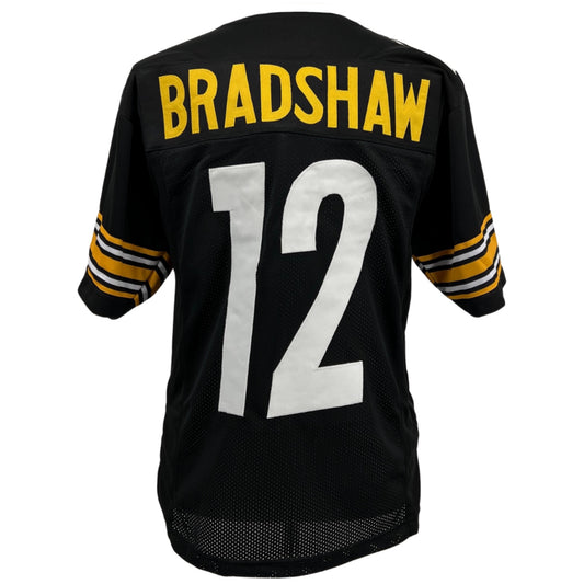 Terry Bradshaw Jersey Black Pittsburgh Modern Number M-5XL Custom Sewn Stitch
