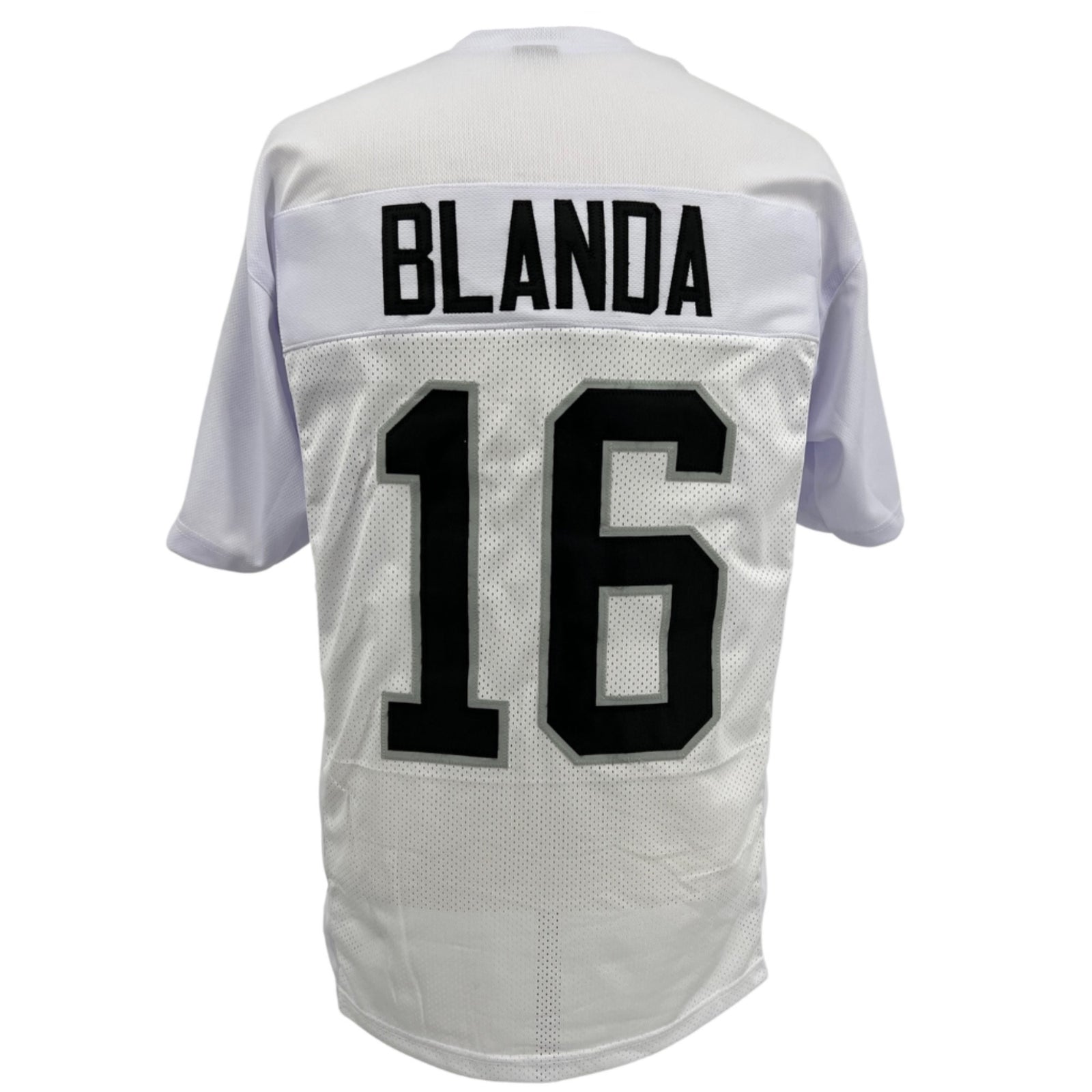 George Blanda Jersey White Oakland B/SL M-5XL Sewn Stitch