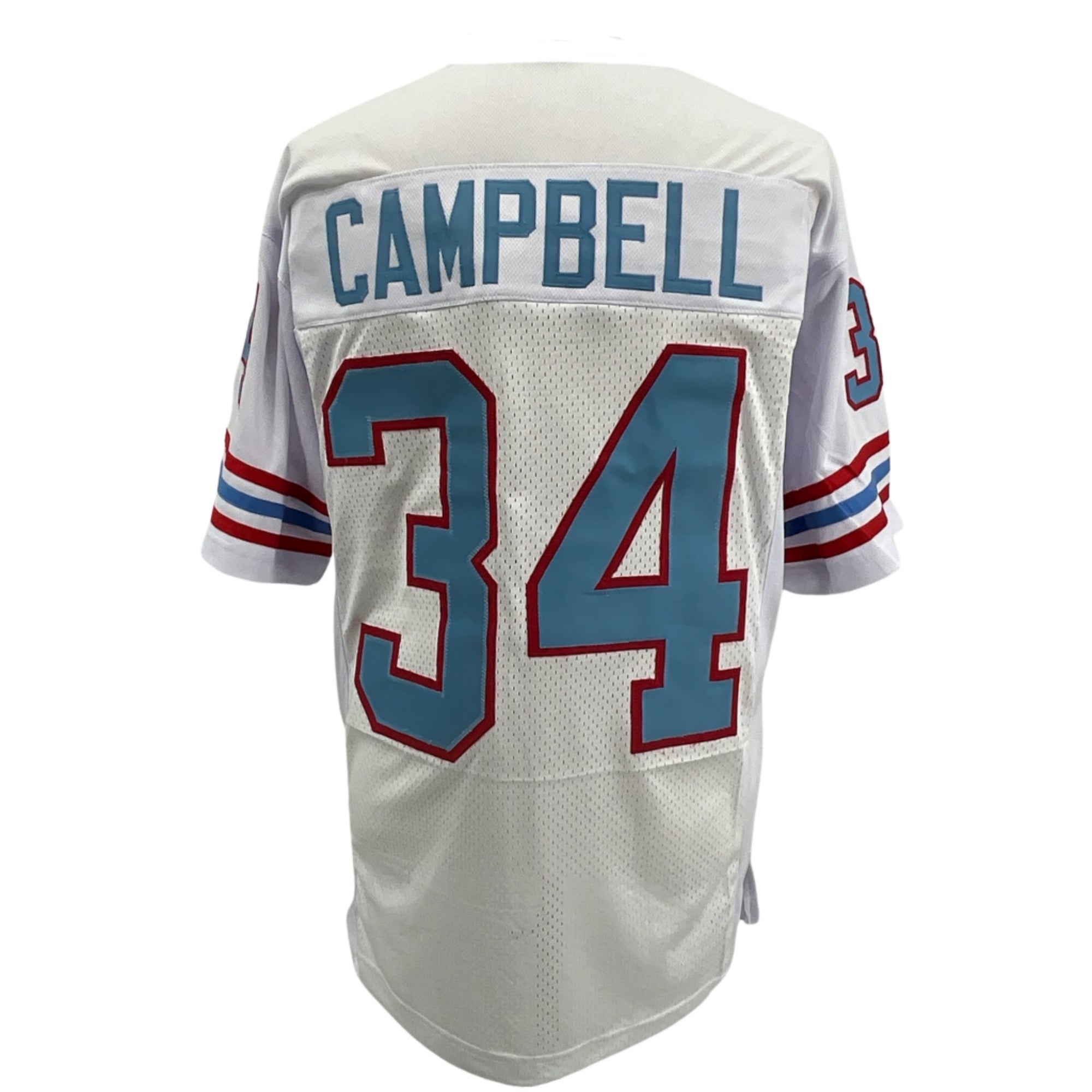 EARL CAMPBELL Houston Oilers WHITE Jersey M-5XL Unsigned Custom Sewn Stitched