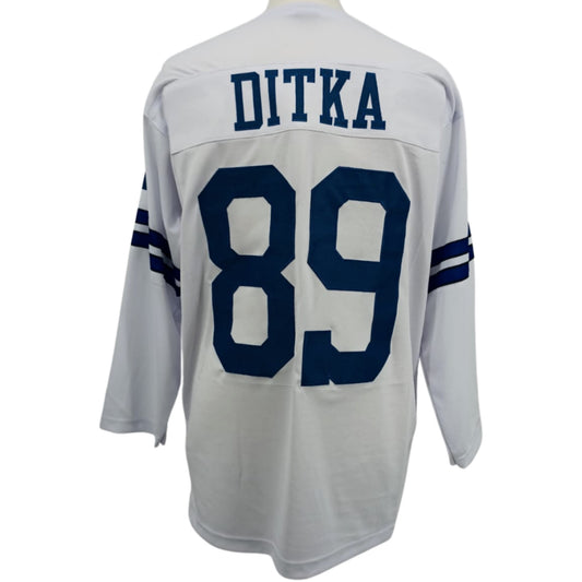 Mike Ditka Jersey L/S White Dallas M-5XL Custom Sewn Stitched