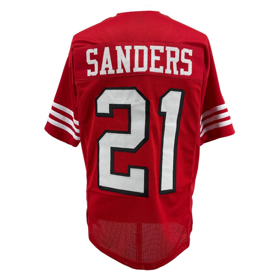 Deion Sanders Jersey Red w/ Drop Shadow San Francisco M-5XL Custom Sewn Stitched